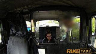 Faketaxi - Raven Haired Taxi Stowaway Pays