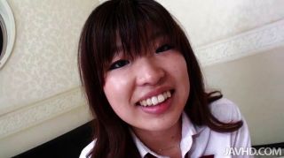 Ai Okada In Her School Uniform Is Spread Wide