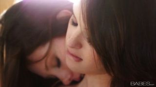 Two Petite Brunettes Take Turns Going Down