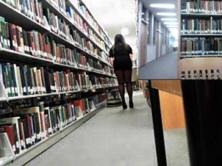 Horny Slut Masturbating In The Library