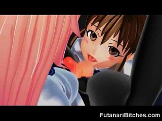 3d Futanari Coed Cums Inside Teen Twice!