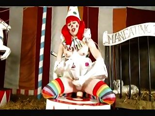 Shemale Clown Takes Huge Dildo At The Circus