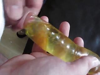 Cum Into Waterfilled Condom Under Foreskin!!!