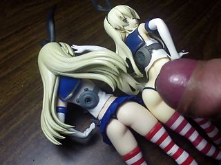 Shimakaze X2 Sof Figure Bukkake + Slow Motion