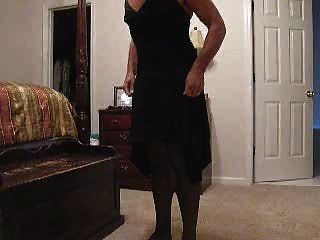 Jerkin Off - Wearing Wifes Lbd And Panties