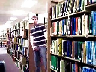 Guy Stroking In University Library