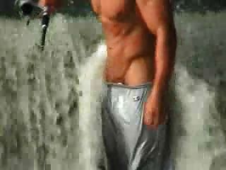 Pavel Cums Near The Waterfall