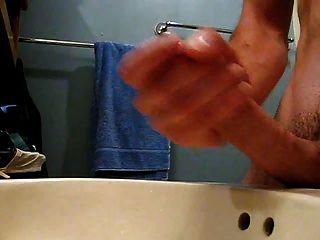 Jerk In The Bathroom And Cumshot