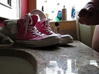 Slo-mo Cum On Sneakers ( Pink Converse Chucks.)