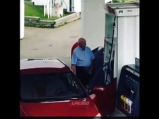 Old Guy Penis Out At Gas Pump