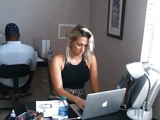Whore Shows Tits At Work