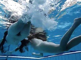 Two Hot Lesbians In The Pool Loving Eachother